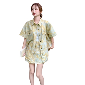 今日新品//夏季薄款牛仔套装/印花水洗 5546-P165-K238图片