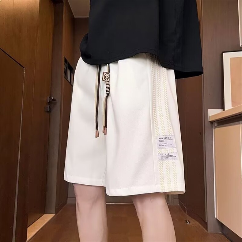 新款2025夏季男女潮流休闲百搭五分短裤针织拼色短裤宽松,男装牛仔裤,星座516A
