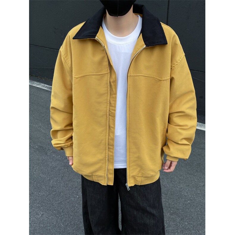美式拼色工装夹克男女秋冬情侣装休闲宽松棒球服外套潮W6847-P70,男装夹克,星座412-3