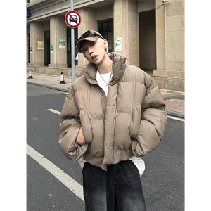 美式高街pu皮短款棉服男冬季潮牌穿搭面包服棉衣外套JK6106图片