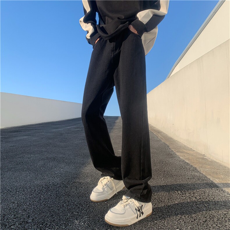 高街微喇弹力修身直筒牛仔裤货号KN70P50,男装牛仔裤,电商D325