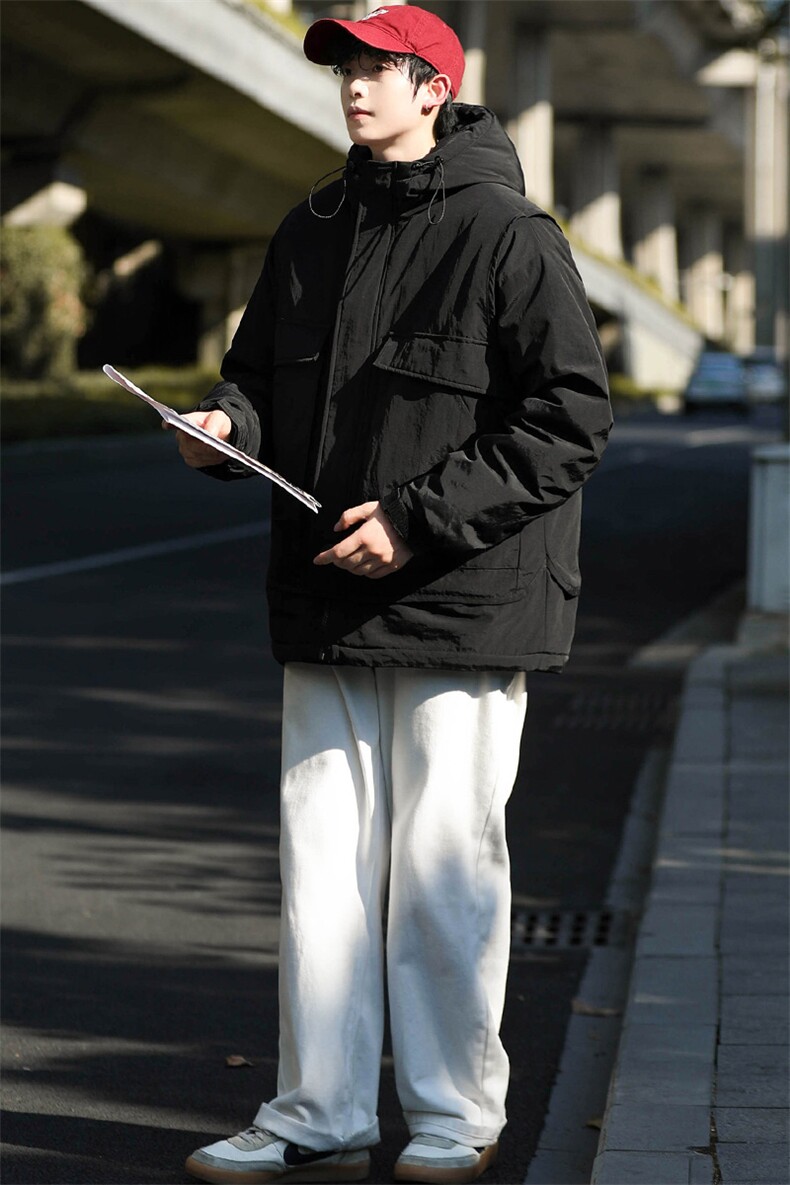 冬上新学生加棉加厚棉服简约连帽棉衣外套男女8318-P130控价178,男装棉衣,电商A441-1