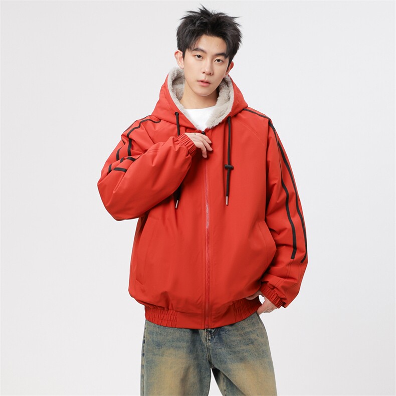 自家图有视频加绒毛领棉衣冬季新款座山雕连帽派克棉服M2556p88,男装棉衣,电商D315