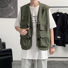 马甲男港风新款上衣韩版宽松工装潮流外套大码休闲夹克W782-P40，男装背心/马甲，星座512-3