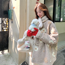 数据好立体花朵羊羔毛90羽绒内胆外套265K398，女装羽绒服，2C176