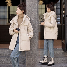 年货节现货羽绒服女2023年冬季新款女装时尚休闲连帽冬季外套，女装羽绒服，关键词