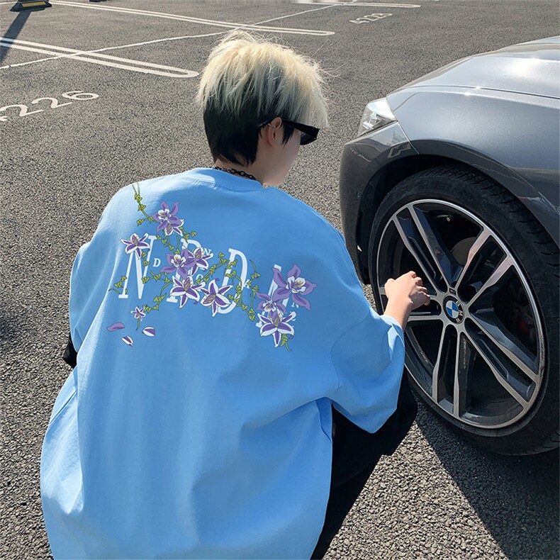 新款抖音直播得物品质260克TB5140批28短袖220克纯棉T5140P23控39，男装T恤，电商C408(原B339-1)