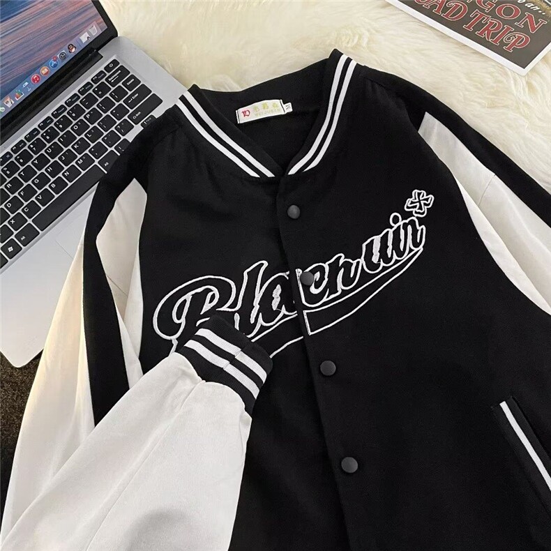 棒球服男春秋季新款宽松夹克港风潮流撞色飞行员外套EE003-P32,男装夹克,星座911-3