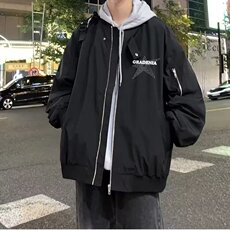 外套男子春秋宽松翻领休闲棉夹克拉链装饰百搭J538，男装夹克，星座1116A-1（原606A）