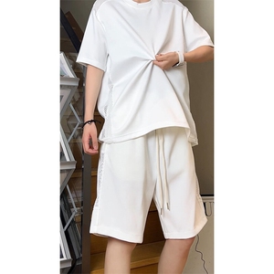 夏季网格拼接透气T恤短裤套装T3647特P26控49-DK8630特P25控49图片