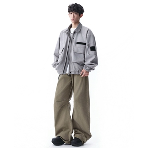 春款现货复古休闲工装夹克男士翻领宽松外套JK02656-P78图片