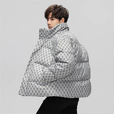 2025冬装新款潮牌ins港风时尚印花羽绒服夹克加厚外套潮H01-P140，男装羽绒服，星座1210B