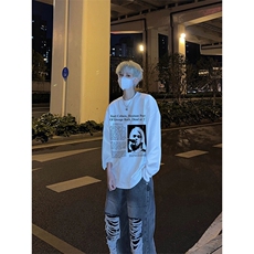 美式复古涅槃长袖t恤纯棉重磅打底衫CT31-P38，男装T恤，星座310A-4