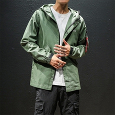 2021春秋季新日系马切达连帽抽绳宽松刺绣大码夹克外套男J8607-P75，男装夹克，电商A001