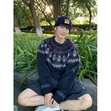 北欧费尔岛红色毛衣男女潮牌情侣装针织衫秋冬圣诞毛线衣MY369，男装针织衫/毛衣，星座1116A（原606A-3）