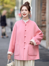 100%绵羊毛双面羊绒大衣女2024年新款高端小个子双面呢外套，女装双面呢大衣，美沁