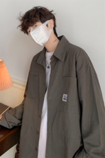 CS4005-P60秋季日系工装长袖衬衫纯棉男士大码宽松版外套M-5XL，男装衬衫，电商B280-1（原A049）