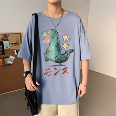 ！2021春夏纯棉男士宽松短袖T恤潮流印花半袖体恤T231P25，男装T恤，电商B220