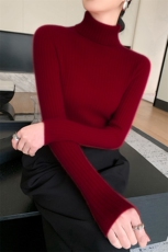 女士秋冬羊绒套衫高领长袖修身简约，女装羊绒衫，拓驰羊绒