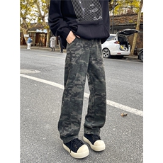 迷彩工装裤加长版高个子牛仔裤男188cm115直筒拖地阔腿裤KZ029P60，男装牛仔裤，电商B312