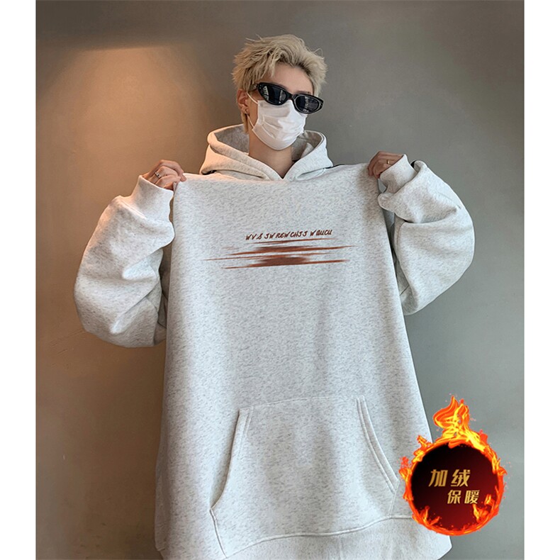 抖音得物供货提供视频秋冬重磅美式宽松织带连帽卫衣0459,男装卫衣,电商A486