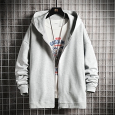KS21150-P38连帽开衫卫衣男运动外套大码班服网格挂拍，男装卫衣，电商A040A