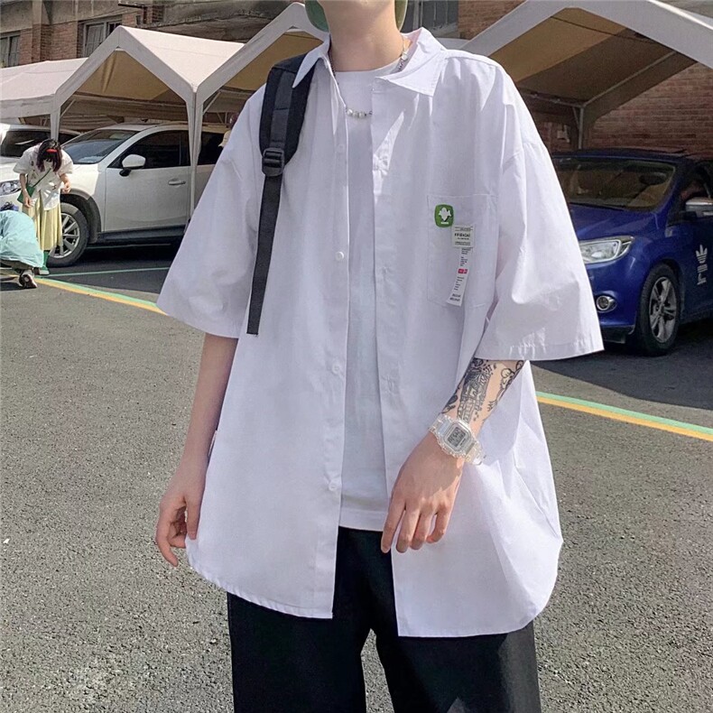 夏季韩版绣标短袖衬衣休闲衬衫时尚上衣C4078p33,男装衬衫,星座1013