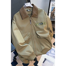 户外设计感拉链飞行员男宽松高级机车服工装夹克棒球服GA678P72，男装夹克，星座1013-5