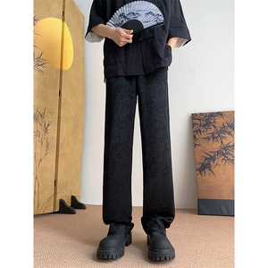 8XL-M 特大码肌理感冰丝薄款休闲裤长裤男宽松百搭情侣裤K967P45图片