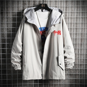 JK41276-P85 加棉款-P115 纯棉连帽夹克男士大码工装夹克男 网格图片