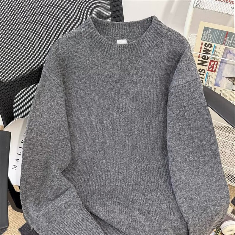 冬季男女韩版打底针织衫保暖宽松加厚圆领水貂绒毛衣V22-P49,男装T恤,电商B245