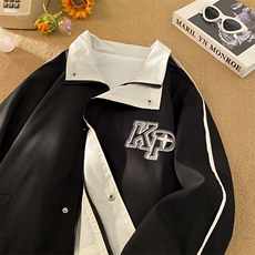 双面穿冲锋衣印花KP夹克男大码棒球服春秋休闲外套6005-P60控108，男装夹克，星座207