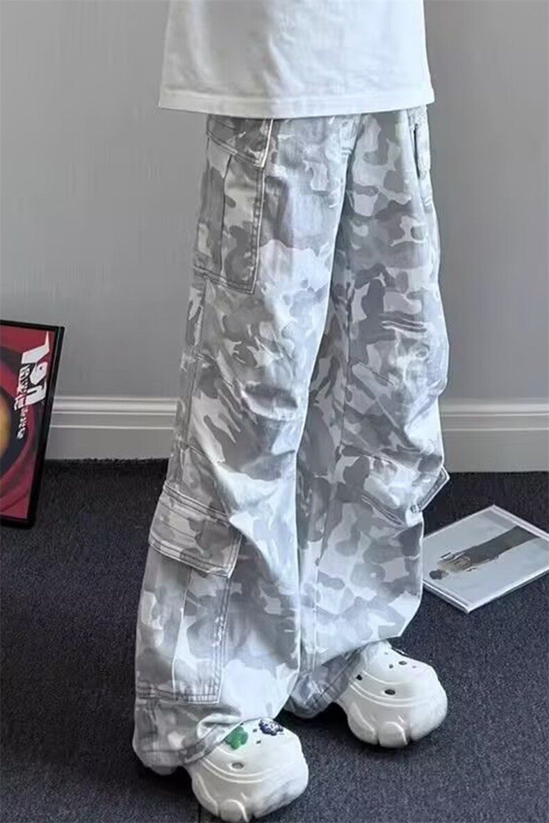 水洗灰迷彩多口袋工装裤户外伐木裤KZ791特P57,男装工装外套,星座908-1