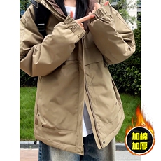 现货5W件冬季三防美式boxy解构连帽雪山冲锋衣棉衣男女棉服厚外套，男装夹克，电商A486-1