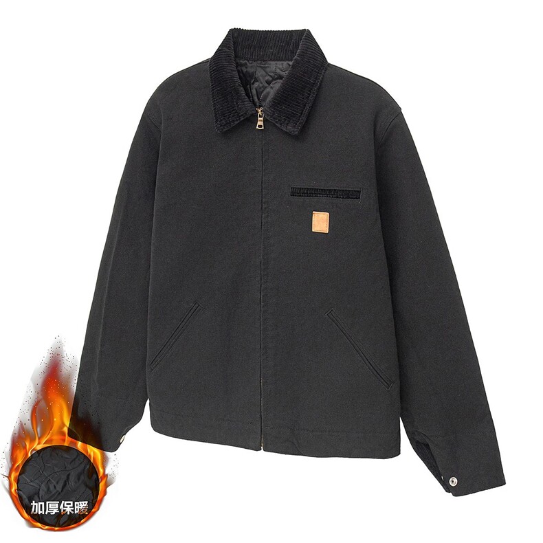加绒牛仔棉服男冬季棉衣外套羊羔绒加厚毛领保暖外套MY1313-P138,男装棉衣,星座1103-3
