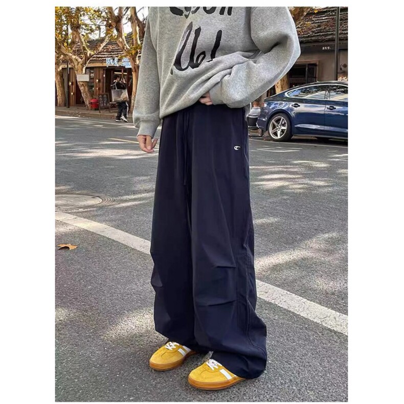 美式男女秋潮牌宽松休闲褶皱阔腿裤SG25P30,男装休闲裤,星座1112-1