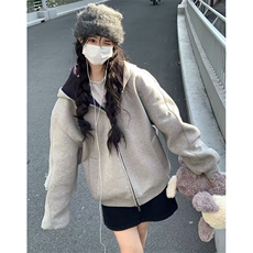 抖音得物高品质二开25秋冬美式重磅宽松结构双面连帽卫衣外套W68，男装卫衣，电商A486