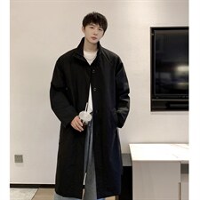 2026港风英伦单排扣腰带风衣男大码M-5XL中长款男FY77916P95控148，男装风衣，星座227-7