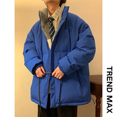 冬季新款港风纯色双面拼接加绒保暖宽松情侣棉衣外套MY9010-P80，男装棉衣，电商A128