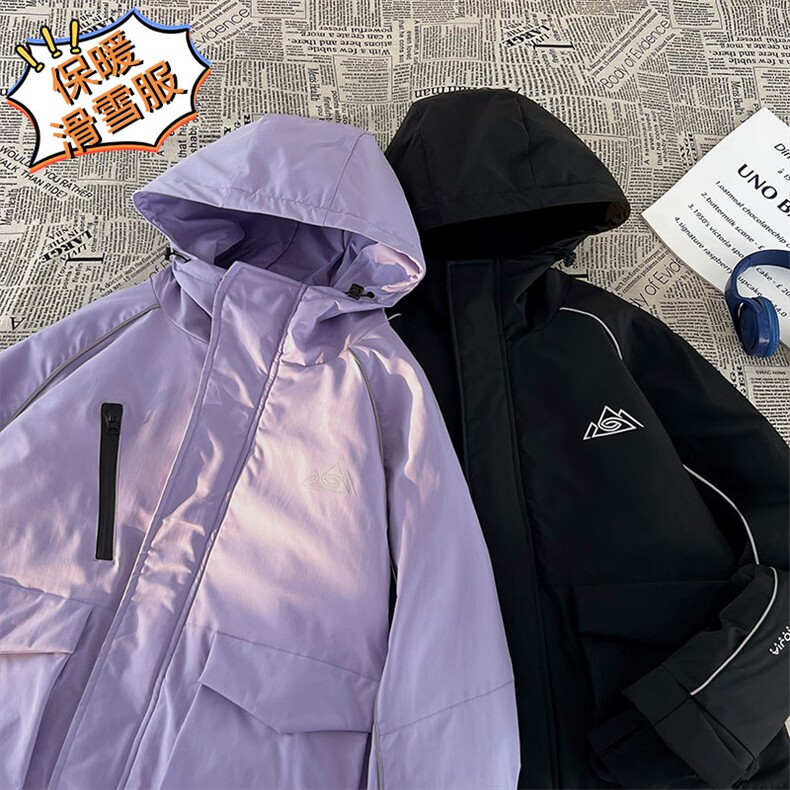 2025冬季防水防风滑雪服男加棉加厚反光条保暖时尚外套M69-P170图片