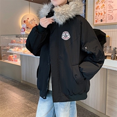 冬季宽松/连帽大毛领休闲外套潮加厚棉衣XZ102B-1M2592-P90，男装棉衣，星座102B-1