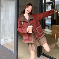 新款现货！冬装皮毛一体羊羔毛外套2C133-8808-P180-K268，女装短外套，2C133