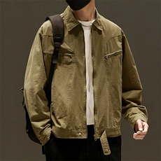 秋冬新款夹克全棉水洗重磅青少年外套日系棒球服上衣，男装夹克，星座1206-1（原A206-1）