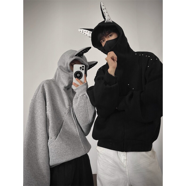 Y180-P68情侣装美式杜宾犬高级感开衫卫衣,男装卫衣,电商B323A
