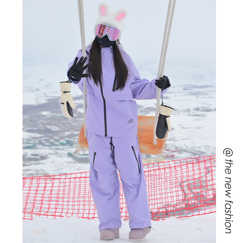 24冬季户外两件套中性风男女同款多巴胺穿搭滑雪服套装TZ029-P245,男装休闲套装,电商A001-1