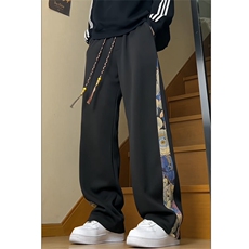 时尚潮流大码宽松小熊拼接直筒休闲长裤运动裤K8461-P30【特价】，女装休闲裤，电商A007