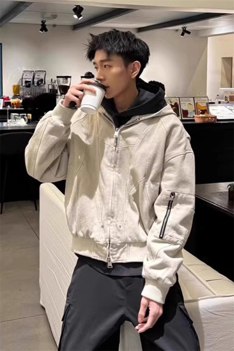 美式哈灵顿底特律连帽外套高街潮牌欧美街头工装夹克JK617特P99,男装夹克,星座908-1