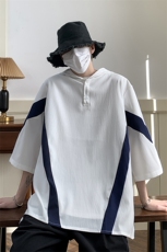A177-T33-特价P30连帽夏季七分袖半袖T恤宽松96%涤纶.4%氨纶，男装T恤，电商A177