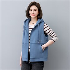 中老年女士马甲2024新款春秋薄款时尚大码外穿休闲无袖坎肩背心女，女装马甲，依倍林