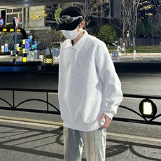 抖音得物高品质二开25秋冬美式高街结构设计POLO翻领卫衣外套W77，男装卫衣，电商A486-1